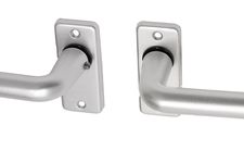 Deurkruk op rozet aluminium rechthoekig coupemodel - Per set