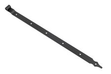 Penture noire avec déport et trous carrés 80 cm - Pointe rustique