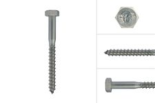 Tornillo barraquero en acero inox. M10 x 100 mm