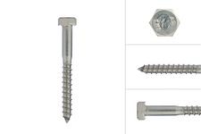Tirafondi per Legno in Acciao Inox M8 x 70 mm