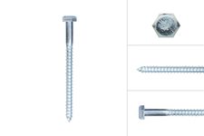 Franska Träskruvar Förzinkad M12 x 140 mm - 10 styck