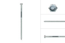 Franska Träskruv Förzinkad M6 x 140 mm - 10 styck