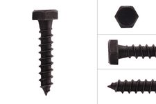 Parafusos sextavados pretos de madeira M6 x 30 mm - 10 peças
