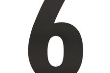 Huisnummer zwart 50 cm RVS nummer 6 - Per Stuk