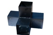 Conector Pérgola com Extensor Preto para Postes 12 x 12 cm modelo cubo