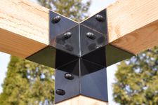 Connecteur d'angle noir de pergola pour poteaux de 12 x 12 cm - Par pièce