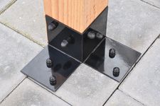 Fixations de sol noires pour pergola avec poteaux de 15 x 15 cm - 2 pièces