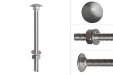 Carriage bolts stainless steel complete M8 x 100 mm
