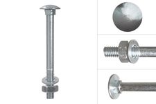 Carriage bolts Galvanized complete M10 x 100 mm