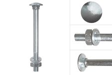 Carriage bolts Galvanized complete M10 x 110 mm