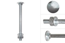 Carriage bolts Galvanized complete M10 x 120 mm