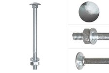 Carriage bolts Galvanized complete M10 x 130 mm