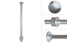 Carriage bolts Galvanized complete M10 x 180 mm