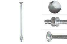 Carriage bolts Galvanized complete M10 x 220 mm