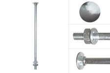 Carriage bolts Galvanized complete M10 x 240 mm
