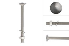 Parafuso cabeça redonda de aço inox M10 x 130 mm - 10 peças