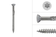 Tuinschroeven Wit RVS Torx 4 x 50 met Snijpunt - Doos 200 stuks