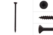 Zwarte Schroeven Verzinkt 5 x 80 mm Torx 20 met Snijpunt - 50 Stuks