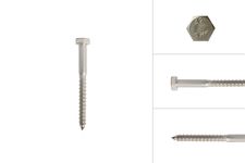 Tornillos barraqueros en acero inox. M6 x 60 mm