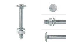 Tornillos carroceros galvanizados M10 x 75 mm - 10 unidades