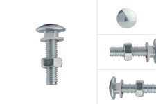 Bulloni a Testa Tonda Zincati M8 x 35 mm