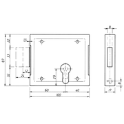 Surface Mounted Cylinder Gate Lock Of 100 X 87 Mm - Per Piec