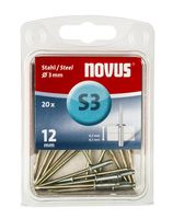 Novus popnagels S3 X 12 mm staal S3 - 20 stuks