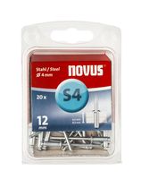 Novus popnagels S4 X 12 mm staal S3 - 20 stuks