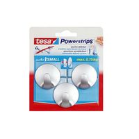 Tesa Powerstrips Plakhaak Small Rond Chroom 3 Stuks
