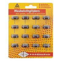 Deltafix Meubelviltglijders  Nagel 20 mm Bruin 16 Stuks