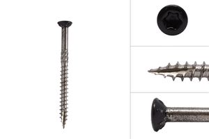 Siding screws Black stainless steel 410 4 x 50 mm Torx 20 with cutting point - Box 200 pieces