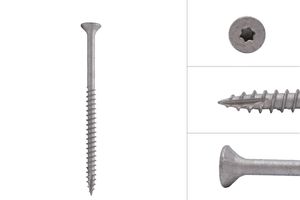 Stainless steel screws 5 x 80 mm for Oak and Garapa hardwood - Box 200 pieces