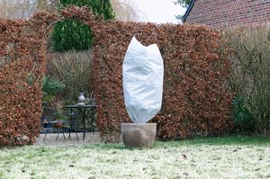 Schutzvlies - Frostschutz für Pflanzen mit Kordel Weiß - Ø75 x 150 cm - Set 2 Stück