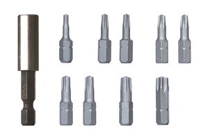 Bit set 14 pieces - Torx and Pozidrive bits with magnetic bit holder