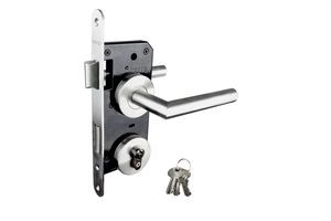 Stainless Steel Door Hardware Set Rosette with Lock - Per Set