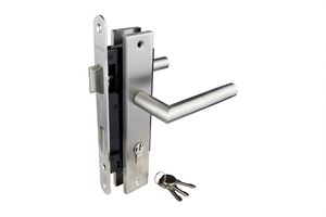 Stainless Steel Door Hardware Set with Lock - Per Set