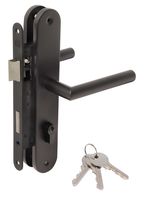 Anthracite Door Hardware Set with Handle on Oval Shield - Per Set