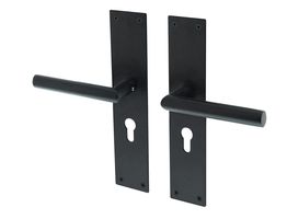 Poignée de porte Lavuzo Nuoro noir - Poignée de porte sur plaque PC55 - Par set