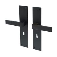 Deurkruk Lavuzo Trapini Zwart - Deurklink op schild SL56 - Per set