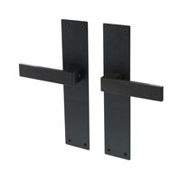 Poignée de porte Lavuzo Trapini noir - Poignée de porte sur plaque aveugle - Par set