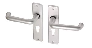 Deurkruk met schild PC55 aluminium coupemodel - Per Set