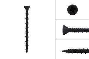 Phosphate Steel Coarse Thread Plasterboard Screws 4.8 x 110 mm - 200 pieces