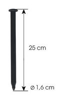 Tutores de plástico para bordadura preta 25 x Ø 1,6 cm - por peça