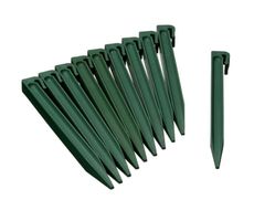 Green Plastic Ground Anchor Pegs For Garden Edging 15 cm - 10 Piece Bag