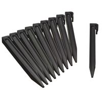 Piquets en plastique noir pour bordure de jardin 15 cm - Sachet de 10 pièces
