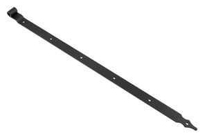 Penture noire avec petite courbure d'angle et trous carrés 100 cm - Pointe rustique 