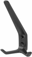 Hat and Coat Hook Double Aluminium Rounded Black - Per piece