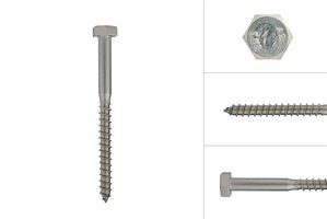 Coach screws stainless steel M10 x 120 mm - Per piece