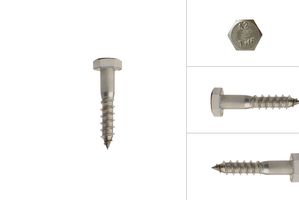 Coach screws stainless steel M6 x 30 mm - Per 10 pieces
