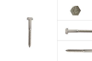 Coach screws stainless steel M6 x 50 mm - Per 10 pieces